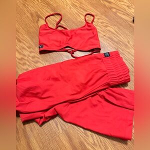 Red Two-Piece Activewear Set